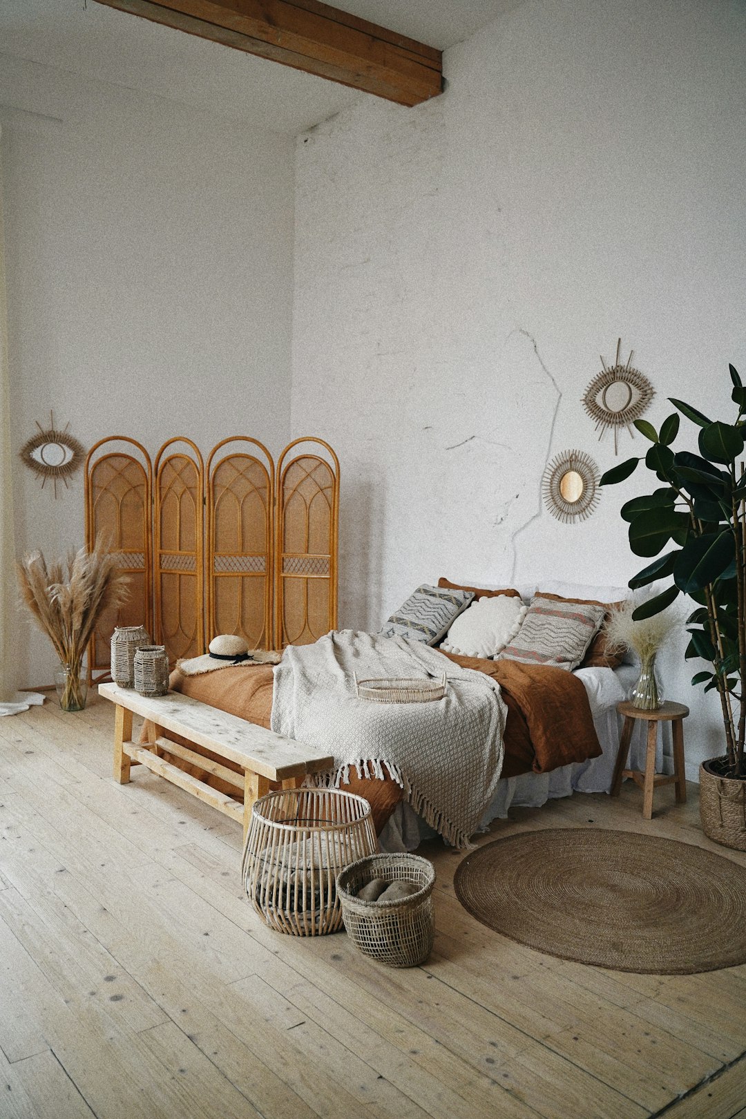 Clean bedroom prepared for guests